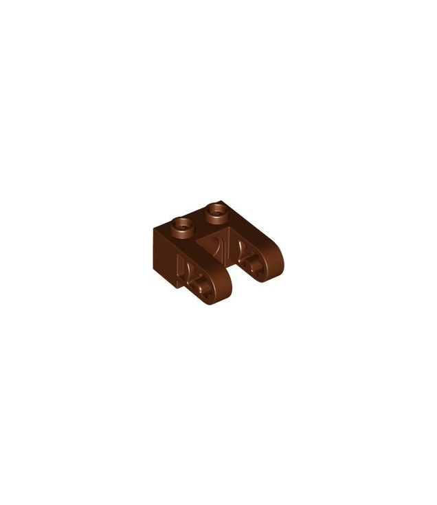 LEGO - Technic, steen 1 x 2 met gat en dubbele liftarm­verlenging - Reddish Brown | N