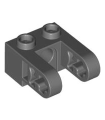 LEGO - Technic, steen 1 x 2 met gat en dubbele liftarm­verlenging - Dark Bluish Gray | N - Thumbnail
