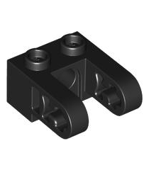 LEGO - Technic, steen 1 x 2 met gat en dubbele liftarm­verlenging - Black | N - Thumbnail
