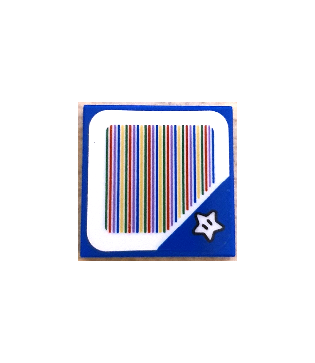  - Tegel 2 x 2 met Super Mario-scan code Super Star-blok (sticker) – sets 30389 / 71367 / 71377 / 71383 / 71388 / 71400 / 71419 / 71435 / 71437 / 71441 - Blue | N