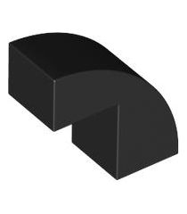  - Gebogen helling 2 x 1 x 1 2/3 - Black | N - Thumbnail