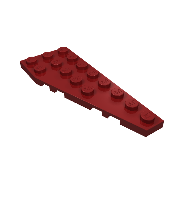 LEGO - Wig, plaat 8 x 3 vijfhoekig rechts - Dark Red | N