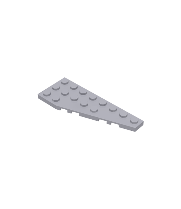 LEGO - Wig, plaat 8 x 3 vijfhoekig rechts - Light Bluish Gray | N