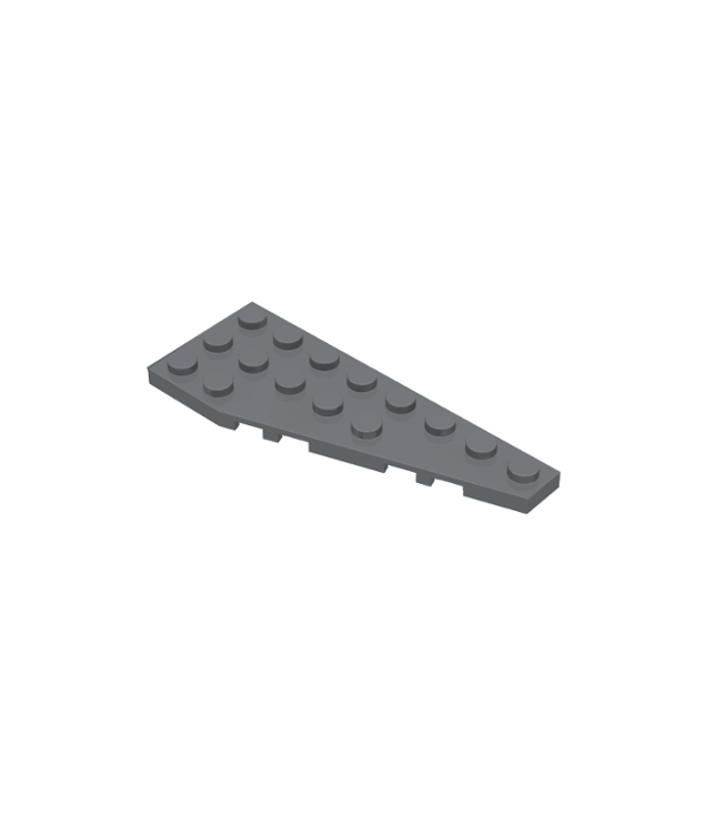 LEGO - Wig, plaat 8 x 3 vijfhoekig rechts - Dark Bluish Gray | N