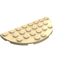 LEGO - Plaat, rond half 4 x 8 - Tan | N - Thumbnail