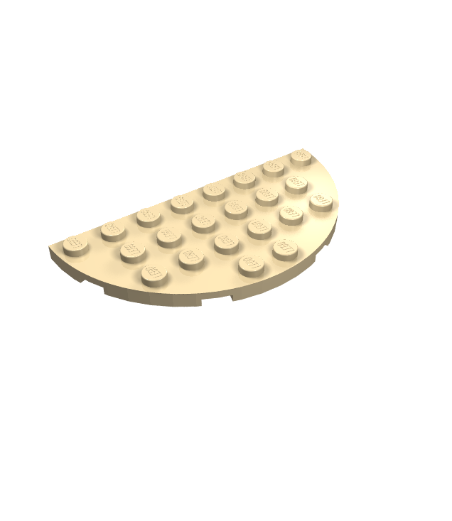 LEGO - Plaat, rond half 4 x 8 - Tan | N