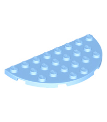 LEGO - Plaat, rond half 4 x 8 - Bright Light Blue | N - Thumbnail