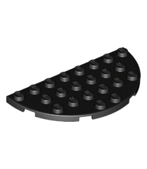 LEGO - Plaat, rond half 4 x 8 - Black | N - Thumbnail