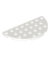 LEGO - Plaat, rond half 4 x 8 - White | N - Thumbnail