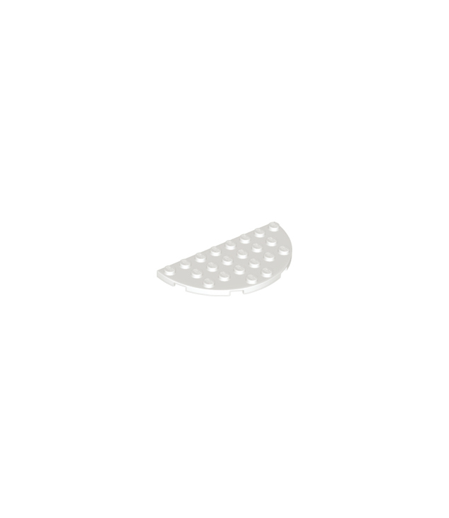 LEGO - Plaat, rond half 4 x 8 - White | N