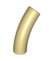  - Steen, ronde buis 1 x 1 bocht 45° macaroni half – as-gat - Tan | N - Thumbnail