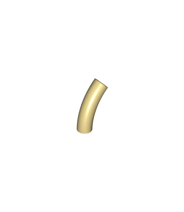  - Steen, ronde buis 1 x 1 bocht 45° macaroni half – as-gat - Tan | N
