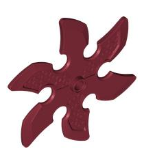  - Technic cirkelzaagblad met pen­gat en zes tanden (grote shuriken werpster) - Dark Red | N - Thumbnail