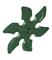  - Technic cirkelzaagblad met pen­gat en zes tanden (grote shuriken werpster) - Dark Green | N - Thumbnail