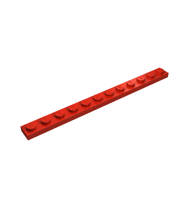 LEGO - Plaat 1 x 12 - Red | N