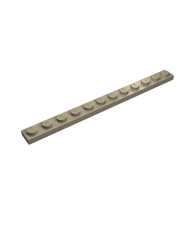 LEGO - Plaat 1 x 12 - Dark Tan | N