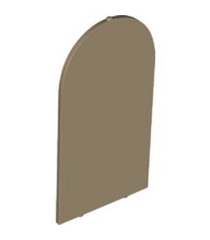  - Glas voor deurkozijn 1 x 6 x 7 gebogen met inkepingen en afgeronde pilaren - Dark Tan | N - Thumbnail