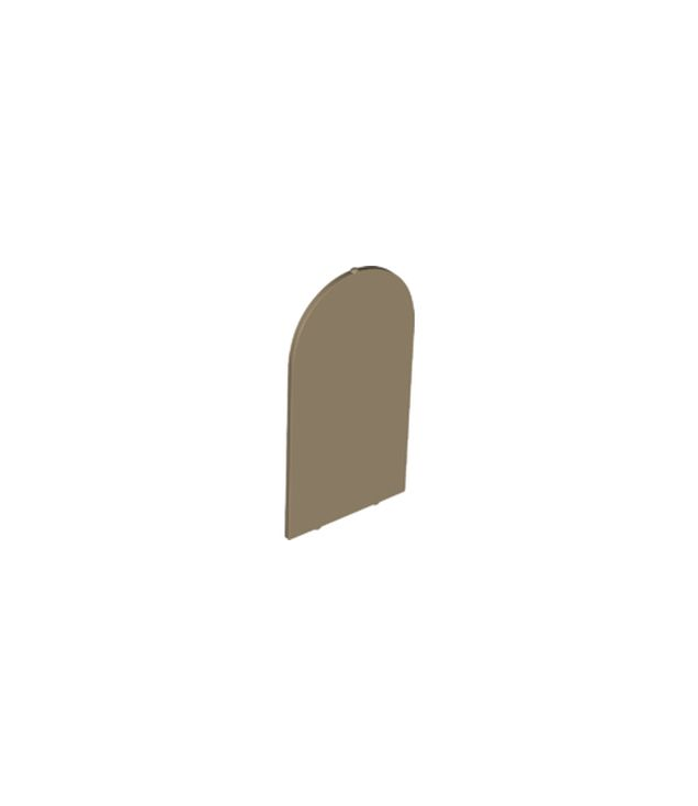  - Glas voor deurkozijn 1 x 6 x 7 gebogen met inkepingen en afgeronde pilaren - Dark Tan | N