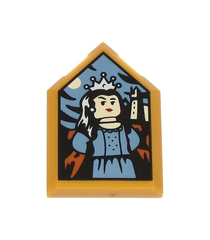  - Tegel, gemodificeerd 2 x 3 vijfhoekig met HP-portret – Rowena Ravenklauw patroon - Pearl Gold | N - Thumbnail