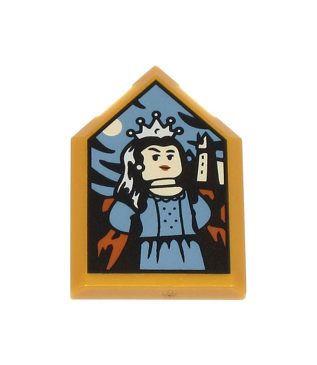  - Tegel, gemodificeerd 2 x 3 vijfhoekig met HP-portret – Rowena Ravenklauw patroon - Pearl Gold | N