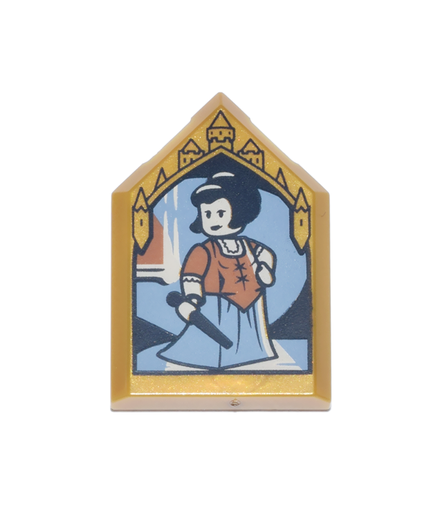  - Tegel, gemodificeerd 2 x 3 vijfhoekig met HP-portret – Maud Montague patroon - Pearl Gold | N
