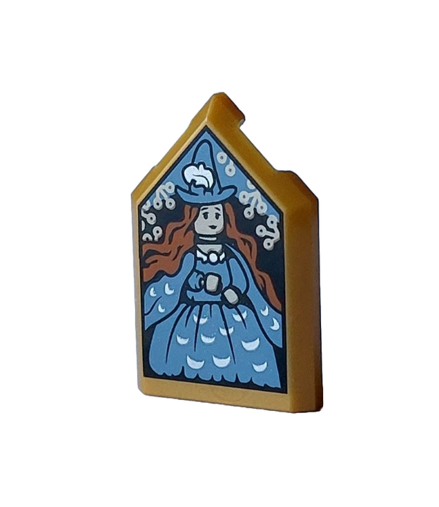  - Tegel, gemodificeerd 2 x 3 vijfhoekig met HP-portret – Damara Dodderidge patroon - Pearl Gold | N