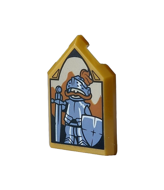  - Tegel, gemodificeerd 2 x 3 vijfhoekig met HP-portret – Sir Cadogan patroon - Pearl Gold | N