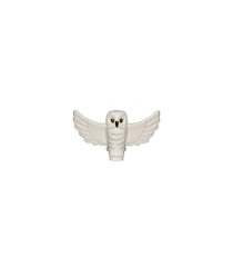  - Uil met gespreide vleugels, zwarte snavel, gele ogen, lichtblauwgrijze borstveren­patroon (HP Hedwig) - White | N - Thumbnail