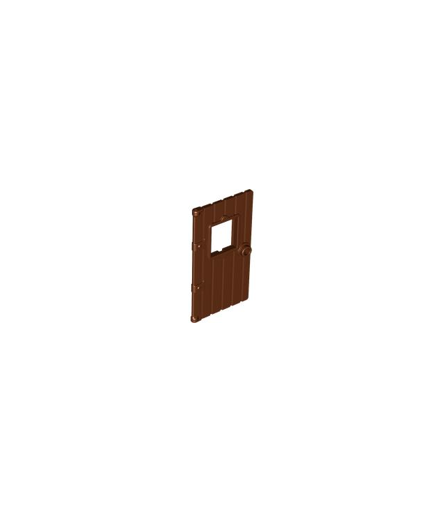 LEGO - Deur 1 x 4 x 6 met raam en nop­handgreep - Reddish Brown | N