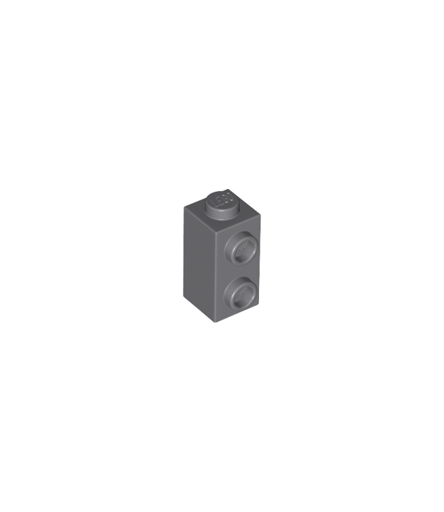 LEGO - Steen, gemodificeerd 1 x 1 x 1 2/3 met noppen aan zijkant - Dark Bluish Gray | N