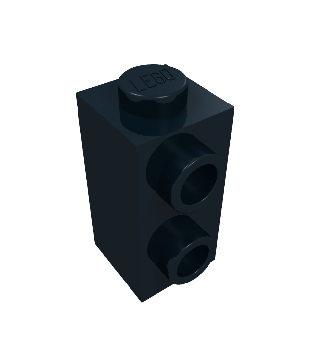 LEGO - Steen, gemodificeerd 1 x 1 x 1 2/3 met noppen aan zijkant - Black | N