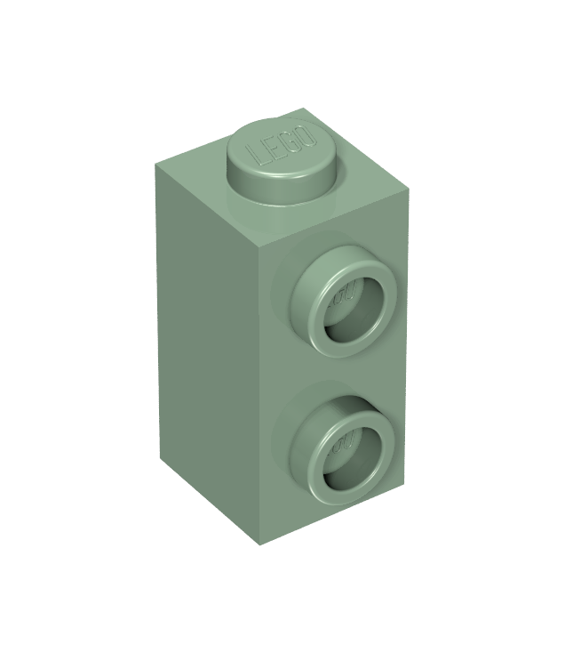 LEGO - Steen, gemodificeerd 1 x 1 x 1 2/3 met noppen aan zijkant - Sand Green | N