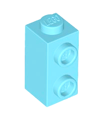 LEGO - Steen, gemodificeerd 1 x 1 x 1 2/3 met noppen aan zijkant - Medium Azure | N - Thumbnail