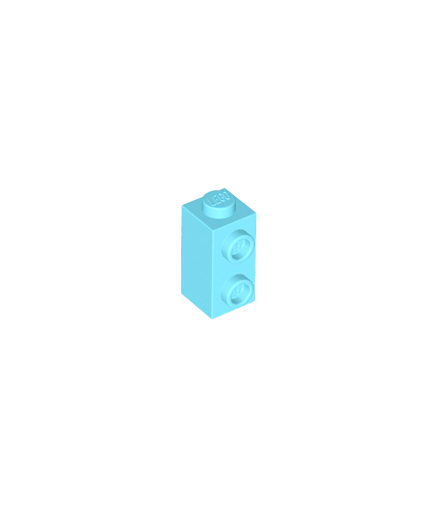 LEGO - Steen, gemodificeerd 1 x 1 x 1 2/3 met noppen aan zijkant - Medium Azure | N