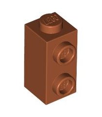 LEGO - Steen, gemodificeerd 1 x 1 x 1 2/3 met noppen aan zijkant - Dark Orange | N - Thumbnail