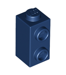 LEGO - Steen, gemodificeerd 1 x 1 x 1 2/3 met noppen aan zijkant - Dark Blue | N - Thumbnail