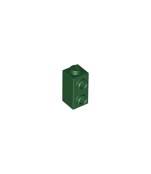 LEGO - Steen, gemodificeerd 1 x 1 x 1 2/3 met noppen aan zijkant - Dark Green | N