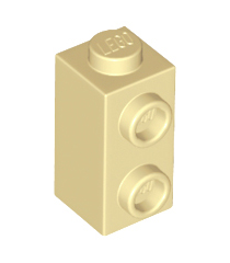 LEGO - Steen, gemodificeerd 1 x 1 x 1 2/3 met noppen aan zijkant - Tan | N - Thumbnail