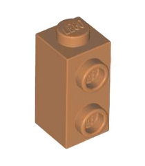 LEGO - Steen, gemodificeerd 1 x 1 x 1 2/3 met noppen aan zijkant - Medium Nougat | N - Thumbnail