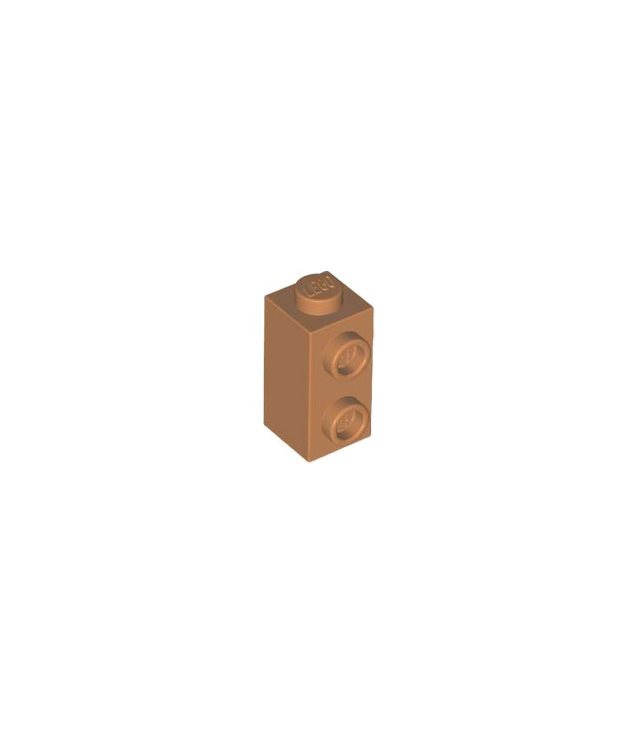 LEGO - Steen, gemodificeerd 1 x 1 x 1 2/3 met noppen aan zijkant - Medium Nougat | N