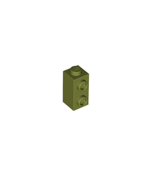LEGO - Steen, gemodificeerd 1 x 1 x 1 2/3 met noppen aan zijkant - Olive Green | N