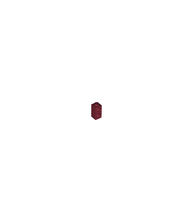 LEGO - Steen, gemodificeerd 1 x 1 x 1 2/3 met noppen aan zijkant - Dark Red | N