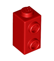 LEGO - Steen, gemodificeerd 1 x 1 x 1 2/3 met noppen aan zijkant - Red | N - Thumbnail