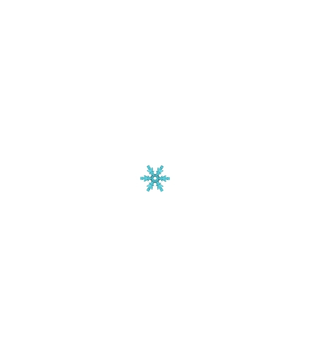  - Rots 4 x 4 kristal, ijs­sneeuwvlok - Trans-Light Blue | N
