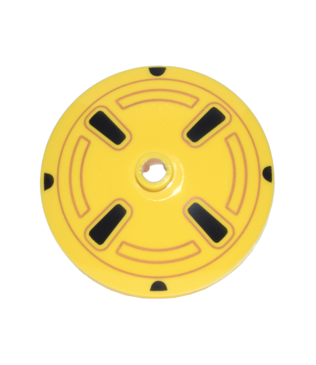  - Schotel 4 x 4 omgekeerd (radar) met open nop en zwart/medium nougat wieldop­patroon - Yellow | N