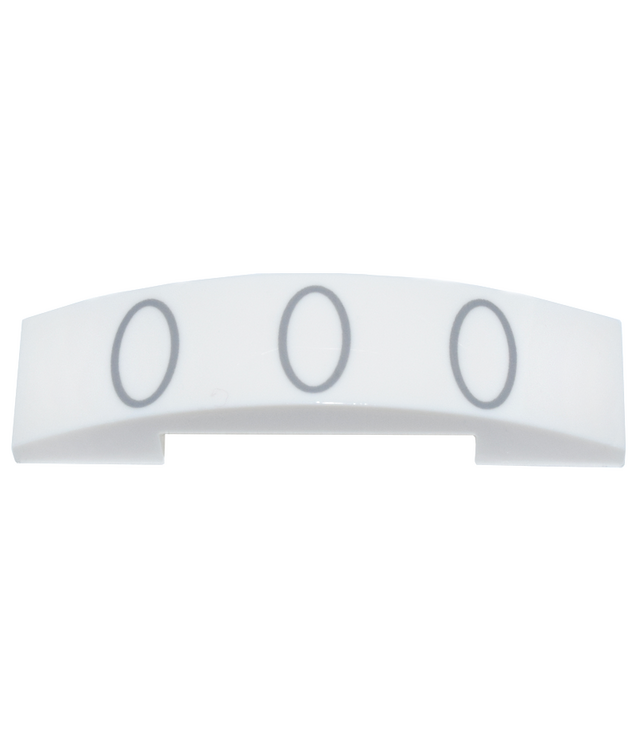  - Helling, gebogen 4 x 1 x 2/3 dubbel met 3 lichtblauwgrijze ovalen­patroon (Super Mario-handschoen) - White | N