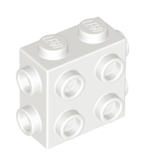 LEGO - Steen, gemodificeerd 1 x 2 x 1 2/3 met noppen aan zijkanten en uiteinden - White | N - Thumbnail