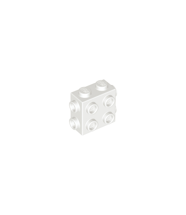 LEGO - Steen, gemodificeerd 1 x 2 x 1 2/3 met noppen aan zijkanten en uiteinden - White | N