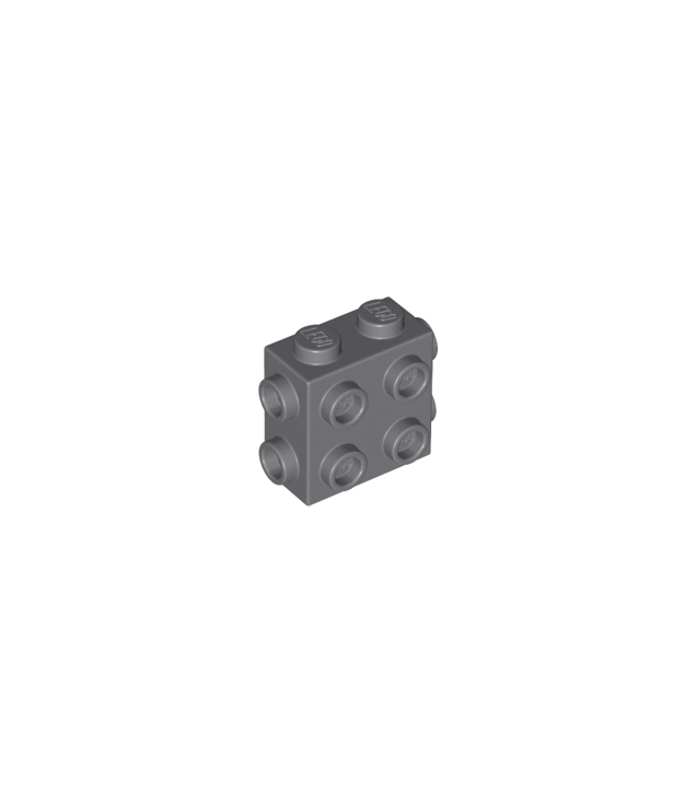 LEGO - Steen, gemodificeerd 1 x 2 x 1 2/3 met noppen aan zijkanten en uiteinden - Dark Bluish Gray | N