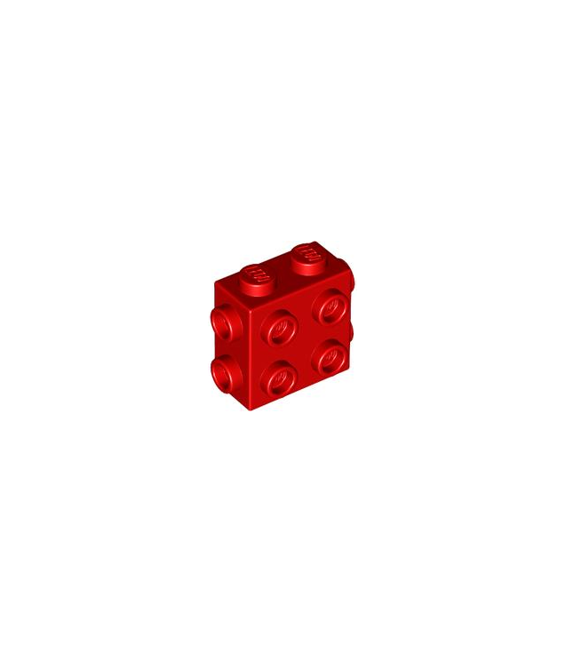 LEGO - Steen, gemodificeerd 1 x 2 x 1 2/3 met noppen aan zijkanten en uiteinden - Red | N